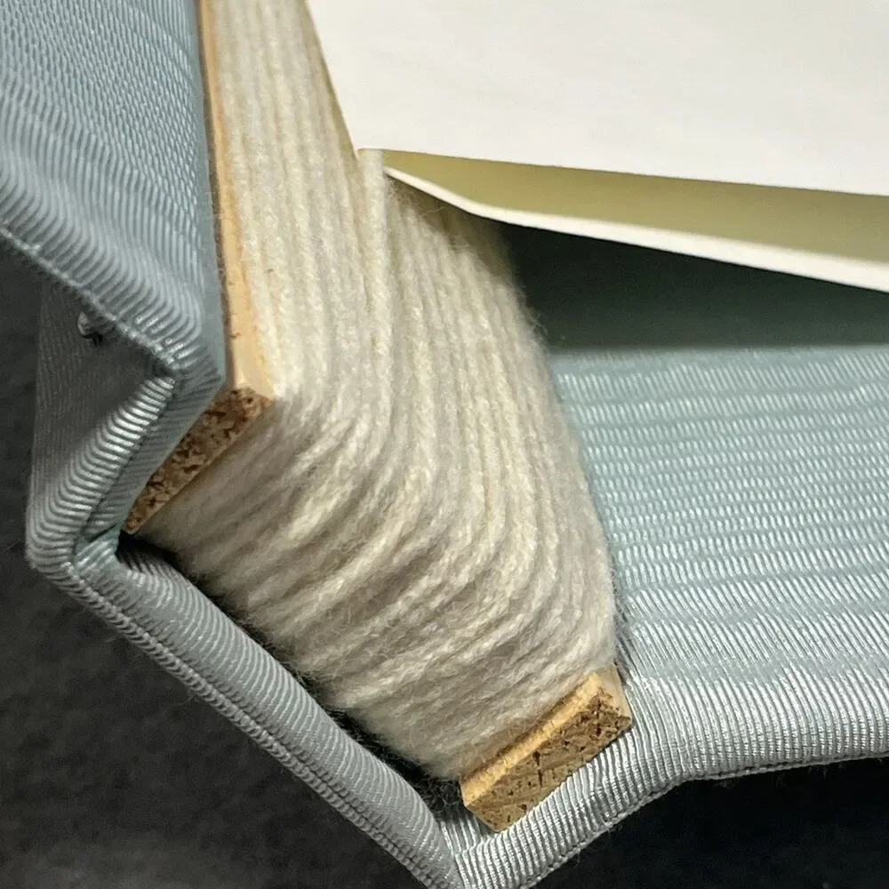 Vtg Handcrafted Greeting Card Keeper Binder Taffeta Fabric Frame Cover Organizer